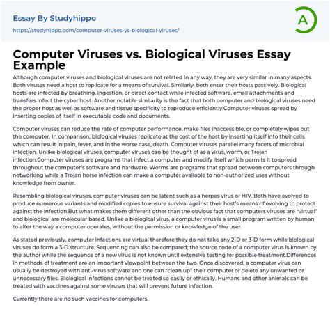 how are computer viruses similar to biological viruses
